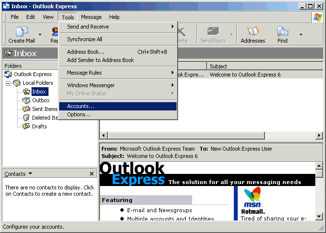 how to reinstall outlook express 6 in windows xp